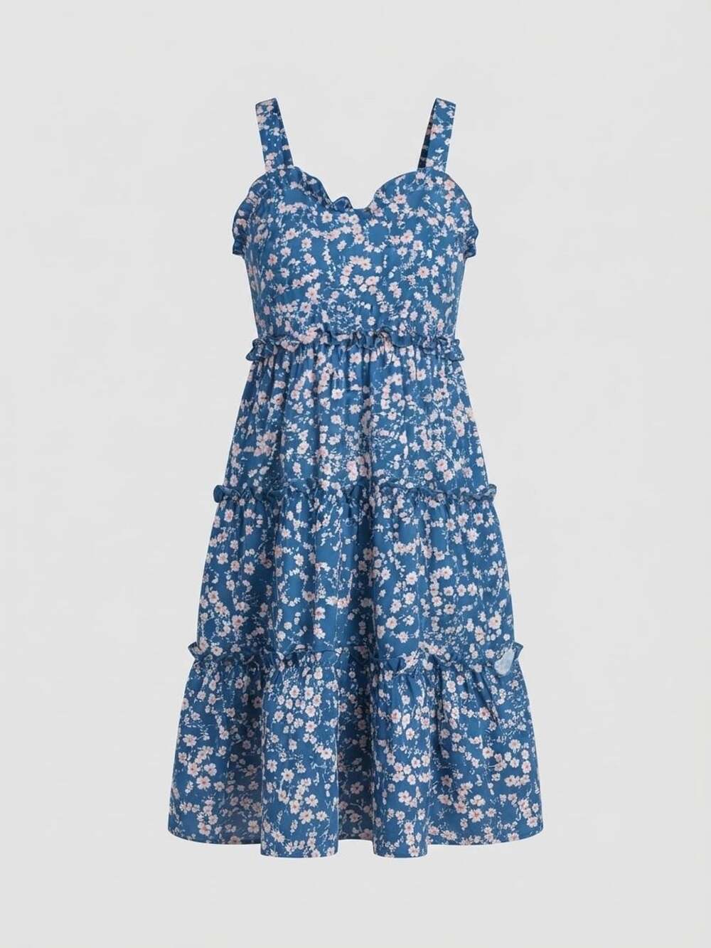 Petal And Pup Karie Midi Dress Blue Floral XS